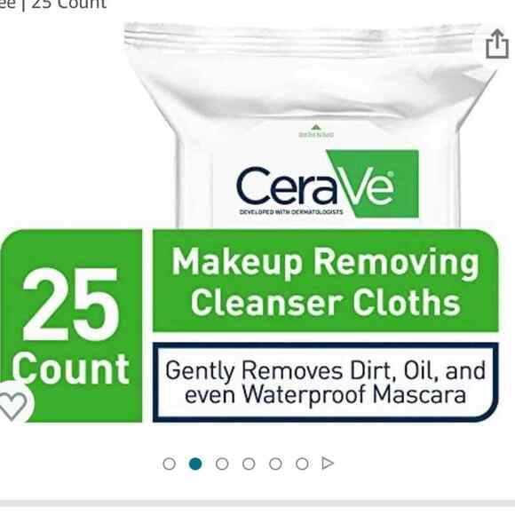 CeraVe Makeup Removing Wipes 25 Count x 3 packs ! Facial cleanser NWT $30 value - Picture 2 of 8